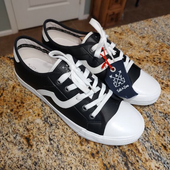 Salt & Seas Black & White Sneakers Size 11.5 Model SALTY-M main image 10